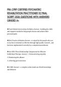 PRA CPRP CERTIFIED PSYCHIATRIC REHABILITATION PRACTITIONER 92 FINAL SCRIPT 2026 QUESTIONS WITH ANSWERS GRADED A&plus;