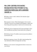 PRA CPRP CERTIFIED PSYCHIATRIC REHABILITATION PRACTITIONER 92 FULL QUESTION PAPER 2026 WITH ANSWERS GRADED A