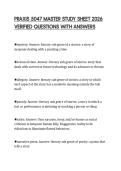 PRAXIS 5047 MASTER STUDY SHEET 2026 VERIFIED QUESTIONS WITH ANSWERS