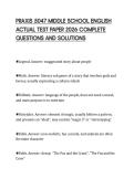 PRAXIS 5047 MIDDLE SCHOOL ENGLISH ACTUAL TEST PAPER 2026 COMPLETE QUESTIONS AND SOLUTIONS