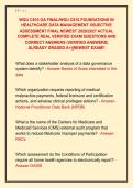 WGU C810 OA FINAL&sol;WGU C810 FOUNDATIONS IN  HEALTHCARE DATA MANAGEMENT OBJECTIVE  ASSESSMENT FINAL NEWEST 2026&sol;2027 ACTUAL  COMPLETE REAL VERIFIED EXAM QUESTIONS AND  CORRECT ANSWERS &lpar;VERIFIED ANSWERS&rpar;  ALREADY GRADED A&plus;&vert;&vert;NEWEST EXAM&excl;&excl;