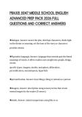 PRAXIS 5047 MIDDLE SCHOOL ENGLISH ADVANCED PREP PACK 2026 FULL QUESTIONS AND CORRECT ANSWERS