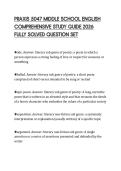 PRAXIS 5047 MIDDLE SCHOOL ENGLISH COMPREHENSIVE STUDY GUIDE 2026 FULLY SOLVED QUESTION SET
