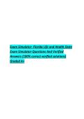Exam Simulator- Florida Life and Health State  Exam Simulator Questions And Verified  Answers &lpar;100&percnt; correct verified solutions&rpar;  Graded A&plus; 