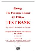 Test Bank for Biology&colon; The Dynamic Science &lpar;4th Edition&rpar; by Peter J&period; Russell&comma; Paul E&period; Hertz&comma; and Beverly McMillan