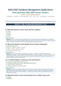 WGU D427 Database Management Applications Exam 2026&sol;2027 Actual Exam &vert; 100&percnt; Correct Answers &vert; Verified Latest Update &vert; Pass Guaranteed - A&plus; Graded