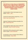 WGU D335 Intro to Python Resources EXAM NEWEST  2026&sol;2027 ACTUAL COMPLETE REAL VERIFIED EXAM  QUESTIONS AND CORRECT DETAILED ANSWERS  &lpar;VERIFIED ANSWERS&rpar; &vert;ALREADY GRADED A&plus; &sol;  NEWEST EXAM&excl;&excl;&excl;