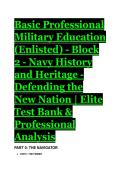 2026&sol;2027 Elite Test Bank for Basic Professional Military Education Enlisted&colon; Block 2 Navy History & Heritage