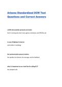 Arizona Standardized DCW Test Questions and Correct Answers