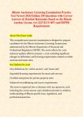 Illinois Auctioneer Licensing Examination Practice  Test Newest 2026 Edition 250 Questions with Correct  Answers & Detailed Rationales Based on the Illinois  Auction License Act &lpar;225 ILCS 407&rpar; and IDFPR  Requirements