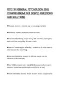 PSYC 101 GENERAL PSYCHOLOGY 2026 COMPREHENSIVE SET SOLVED QUESTIONS AND SOLUTIONS