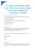 PCT NHA Exam 2026&sol;2027 Actual Exam &vert; 100&percnt; Correct Answers &vert; Latest Version Expert Verified &vert; Pass Guaranteed - A&plus; Graded