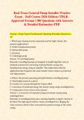 Real Texas General Pump Installer Practice  Exam &ndash; Full Course 2026 Edition &lpar;TDLR Approved Format &vert; 300 Questions with Answers  & Detailed Rationales&rpar; PDF