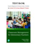 Test Bank for Classroom Management for Elementary Teachers&comma; 11th edition by Carolyn M&period; Evertson&comma; Chapter 1-12 &vert; All Chapters