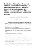 Test Bank Primary Care&colon; The Art and Science of Advanced Practice Nursing 5th Edition 2026&sol;2027 ISBN 9780323856912 Lynne M&period; Dunphy Jill E&period; Winland Brown Brian O&period; Porter Debera J&period; Thomas Complete Advanced Practice Exam Resource A&plus;