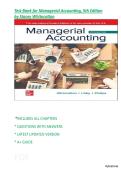 Test Bank for Managerial Accounting&comma; 5th Edition by Stacey Whitecotton&comma; Robert Libby & Fred Phillips &vert; Complete All Chapters &vert; Questions & Answers with Step-by-Step Solutions 