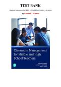 Test Bank for Classroom Management for Middle and High School Teachers&comma; 11th edition by Edmund T&period; Emmer&comma; Chapter 1-12 &vert; All Chapters