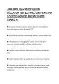 LMRT STATE EXAM CERTIFICATION EVALUATION TEST 2026 FULL QUESTIONS AND CORRECT ANSWERS ALREADY PASSED GRADED A&plus;