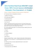 ISSA Nutrition Final Exam 2026&sol;2027 Actual Exam &vert; 100&percnt; Correct Answers with Detailed Rationales &vert; Pass Guaranteed - A&plus; Graded
