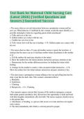 Test Bank for Maternal Child Nursing Care &lpar;Latest 2026&rpar; &vert; Verified Questions and Answers &vert; Guaranteed Success