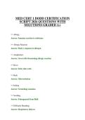 MED CERT 1 DODD CERTIFICATION SCRIPT 2026 QUESTIONS WITH SOLUTIONS GRADED A&plus;