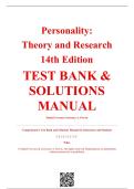 Test Bank & Solutions Manual for Personality&colon; Theory and Research &lpar;14th Edition&rpar; by Daniel Cervone and Lawrence A&period; Pervin