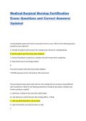 Medical-Surgical Nursing Certification Exam&colon; Questions and Correct Answers&vert; Updated