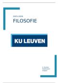 Samenvatting Filosofie &lpar;1e jaar HW- campus Brussel KUL&semi; 16&sol;20 eerste zit&rpar; 