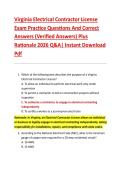 Compilation Bundle for Virginia Electrical Contractor Exams Practice Questions And Correct Answers &lpar;Verified Answers&rpar; Plus Rationale 2026 Q&A&vert; Instant Download Pdf