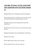 LSUS MBA 701 EXAM 2 ACTUAL EXAM PAPER 2026 QUESTIONS WITH SOLUTIONS GRADED A&plus;