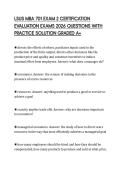 LSUS MBA 701 EXAM 2 CERTIFICATION EVALUATION EXAMS 2026 QUESTIONS WITH PRACTICE SOLUTION GRADED A&plus;
