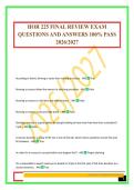 HOR 225 FINAL REVIEW EXAM QUESTIONS AND ANSWERS 100&percnt; PASS 2026&sol;2027