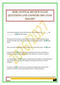 HOR 134 FINAL REVIEW EXAM QUESTIONS AND ANSWERS 100&percnt; PASS 2026&sol;2027
