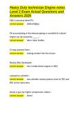 Heavy Duty technician Engine notes Level 2 Exam Actual Questions and Answers 2026&period;docx