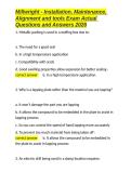 Millwright - Installation&comma; Maintenance&comma; Alignment and tools Exam Actual Questions and Answers 2026&period;docx