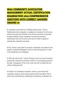 M100 COMMUNITY ASSOCIATION MANAGEMENT ACTUAL CERTIFICATION EXAMINATION 2026 COMPREHENSIVE QUESTIONS WITH CORRECT ANSWERS GRADED A&plus;