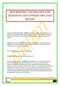 HUD HOUSING COUNSELOR EXAM QUESTIONS AND ANSWERS 100&percnt; PASS 2026&sol;2027
