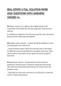 REAL ESTATE U FULL SOLUTION PAPER 2026 QUESTIONS WITH ANSWERS GRADED A&plus;