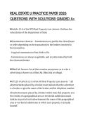 REAL ESTATE U PRACTICE PAPER 2026 QUESTIONS WITH SOLUTIONS GRADED A&plus;