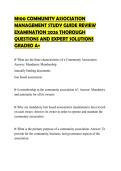 M100 COMMUNITY ASSOCIATION MANAGEMENT STUDY GUIDE REVIEW EXAMINATION 2026 THOROUGH QUESTIONS AND EXPERT SOLUTIONS GRADED A&plus;