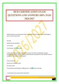 HUD CERTIFICATION EXAM QUESTIONS AND ANSWERS 100&percnt; PASS 2026&sol;2027