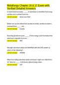Metallurgy Chapter 16 & 17 Exam with Verified Detailed Answers&period;docx