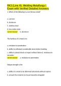 RK3 &lpar;Line H&rpar; Welding Metallurgy I Exam with Verified Detailed Answers&period;docx
