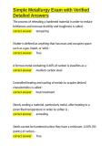 Simple Metallurgy Exam with Verified Detailed Answers&period;docx