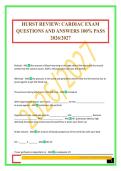 HURST REVIEW&colon; CARDIAC EXAM QUESTIONS AND ANSWERS 100&percnt; PASS 2026&sol;2027