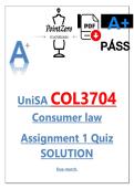 UNISA COL3704 Consumer Law &ndash; Complete Test Bank & Exam Guide &vert; Case Citations&comma; CPA Rights&comma; Insurance Principles &vert; Detailed Answers with Rationales PDF DOWNLOAD&excl;