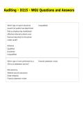Auditing - D215 - WGU Questions and Answers