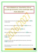 ISSA PERSONAL TRAINING FINAL EXAM QUESTIONS AND ANSWERS 100&percnt; PASS 2026&sol;2027