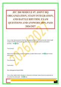 JFC 200 MODULE 07&colon; JOINT HQ ORGANIZATION&comma; STAFF INTEGRATION&comma; AND BATTLE RHYTHM&period; EXAM QUESTIONS AND ANSWERS 100&percnt; PASS 2026&sol;2027