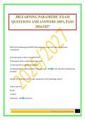 JBLEARNING PARAMEDIC EXAM QUESTIONS AND ANSWERS 100&percnt; PASS 2026&sol;2027